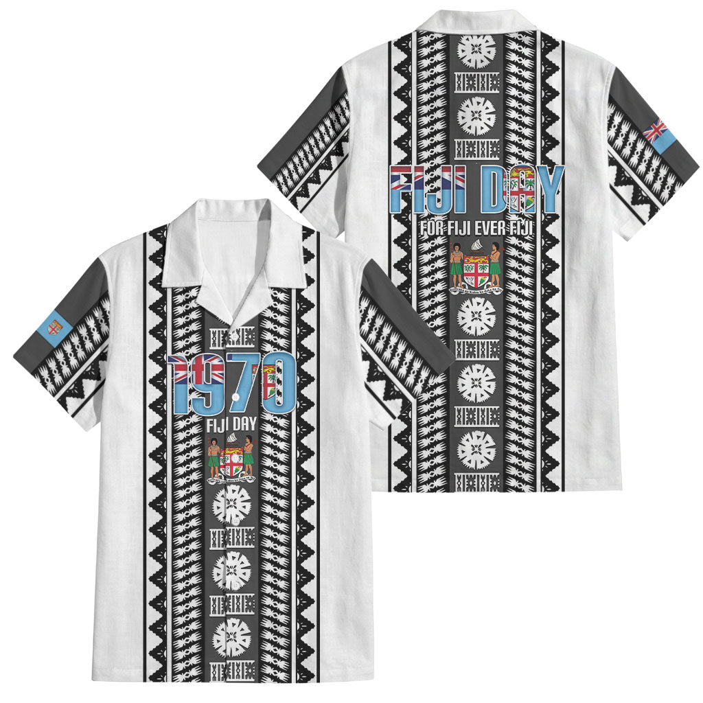 Fiji Day 1970 Family Matching Tank Maxi Dress and Hawaiian Shirt For Fiji Ever Fiji Tapa Pattern White