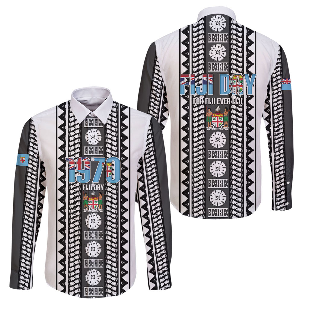 Fiji Day 1970 Family Matching Tank Maxi Dress and Hawaiian Shirt For Fiji Ever Fiji Tapa Pattern White