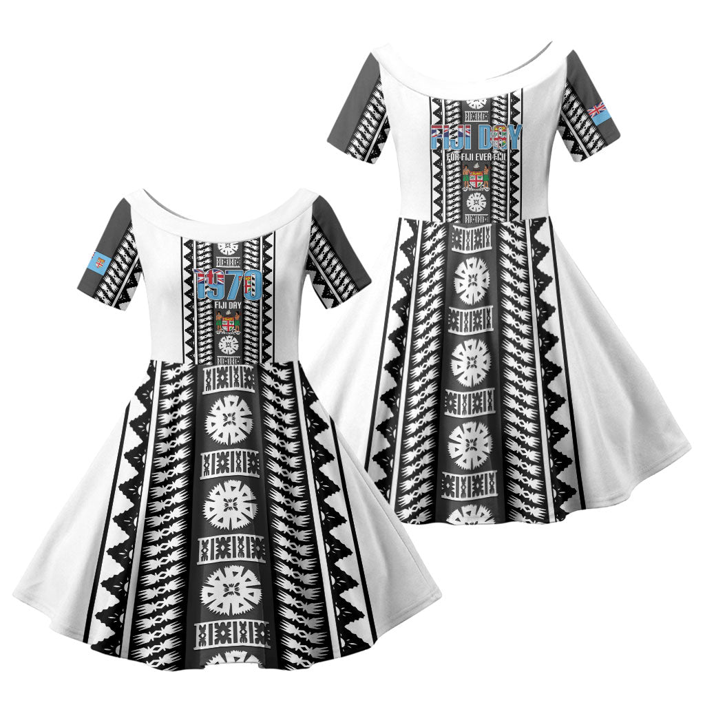 Fiji Day 1970 Family Matching Tank Maxi Dress and Hawaiian Shirt For Fiji Ever Fiji Tapa Pattern White