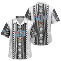 Fiji Day 1970 Family Matching Tank Maxi Dress and Hawaiian Shirt For Fiji Ever Fiji Tapa Pattern White