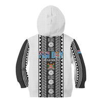 Fiji Day 1970 Kid Hoodie For Fiji Ever Fiji Tapa Pattern White LT14 - Polynesian Pride
