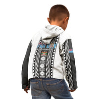 Fiji Day 1970 Kid Hoodie For Fiji Ever Fiji Tapa Pattern White LT14 - Polynesian Pride