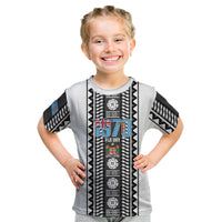 Fiji Day 1970 Kid T Shirt For Fiji Ever Fiji Tapa Pattern White LT14 White - Polynesian Pride
