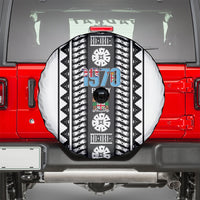 Fiji Day 1970 Spare Tire Cover For Fiji Ever Fiji Tapa Pattern White LT14 - Polynesian Pride