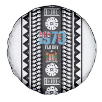 Fiji Day 1970 Spare Tire Cover For Fiji Ever Fiji Tapa Pattern White LT14 - Polynesian Pride