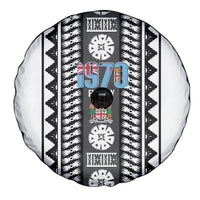 Fiji Day 1970 Spare Tire Cover For Fiji Ever Fiji Tapa Pattern White LT14 - Polynesian Pride