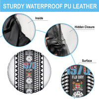 Fiji Day 1970 Spare Tire Cover For Fiji Ever Fiji Tapa Pattern White LT14 - Polynesian Pride