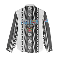 Fiji Day 1970 Women Casual Shirt For Fiji Ever Fiji Tapa Pattern White LT14 - Polynesian Pride