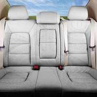 Tonga White Sunday Back Car Seat Cover Fakame Tongan Ngatu Turtle LT14 One Size White - Polynesian Pride