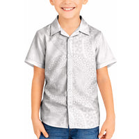 Tonga White Sunday Kid Hawaiian Shirt Fakame Tongan Ngatu Turtle LT14 Kid White - Polynesian Pride