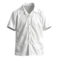 Tonga White Sunday Kid Hawaiian Shirt Fakame Tongan Ngatu Turtle LT14 - Polynesian Pride