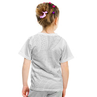 Tonga White Sunday Kid T Shirt Fakame Tongan Ngatu Turtle