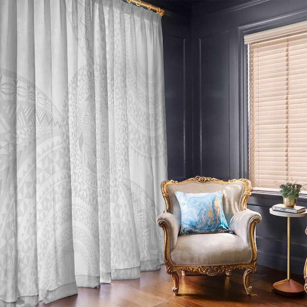 Tonga White Sunday Window Curtain Fakame Tongan Ngatu Turtle