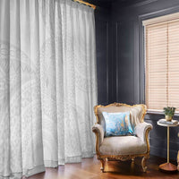 Tonga White Sunday Window Curtain Fakame Tongan Ngatu Turtle