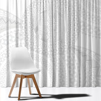 Tonga White Sunday Window Curtain Fakame Tongan Ngatu Turtle