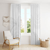Tonga White Sunday Window Curtain Fakame Tongan Ngatu Turtle