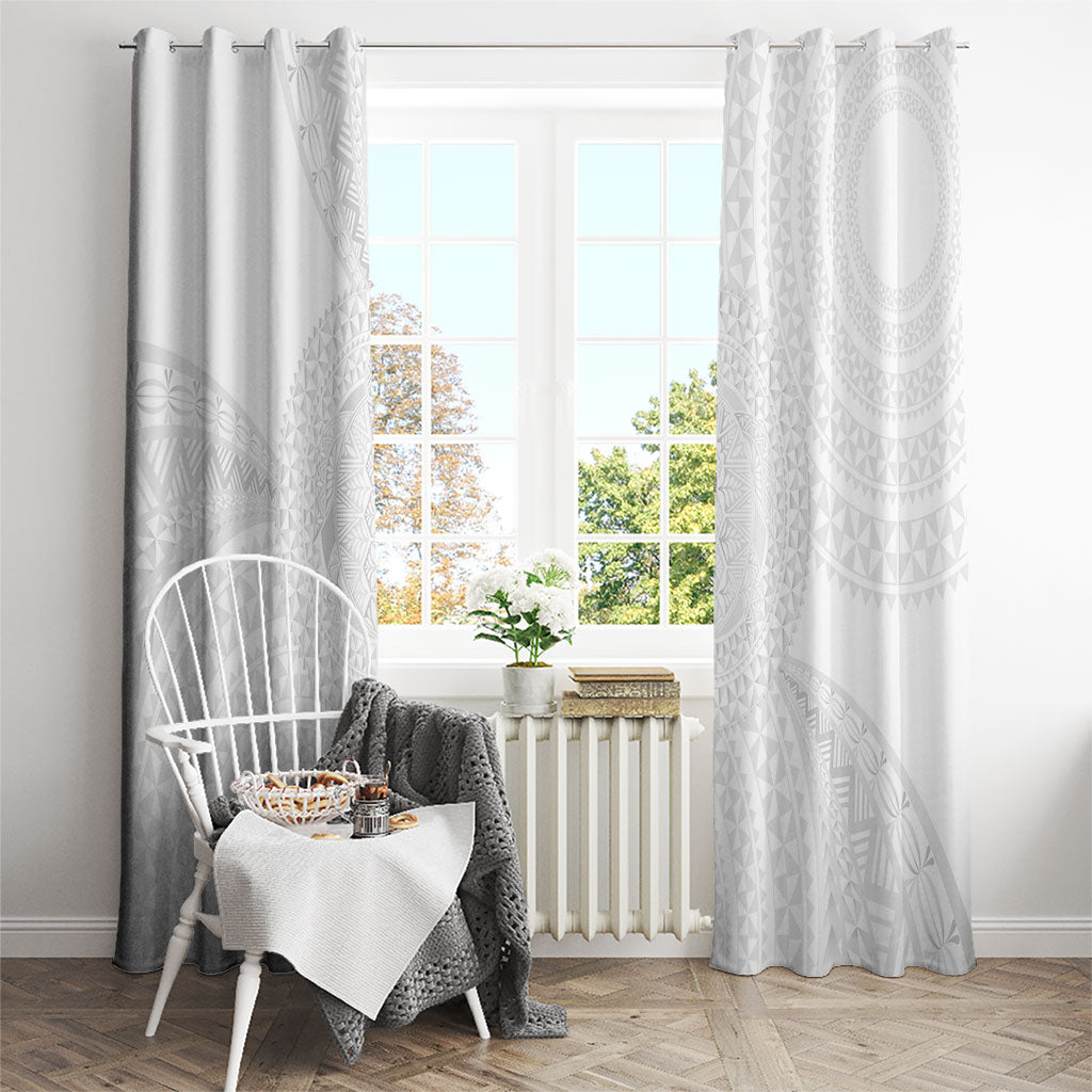 Tonga White Sunday Window Curtain Fakame Tongan Ngatu Turtle