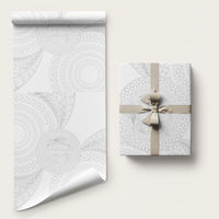 Tonga White Sunday Wrapping Paper Fakame Tongan Ngatu Turtle LT14 58" × 23" White - Polynesian Pride