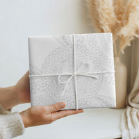 Tonga White Sunday Wrapping Paper Fakame Tongan Ngatu Turtle LT14 - Polynesian Pride