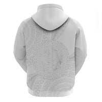 Tonga White Sunday Zip Hoodie Fakame Tongan Ngatu Turtle LT14 - Polynesian Pride