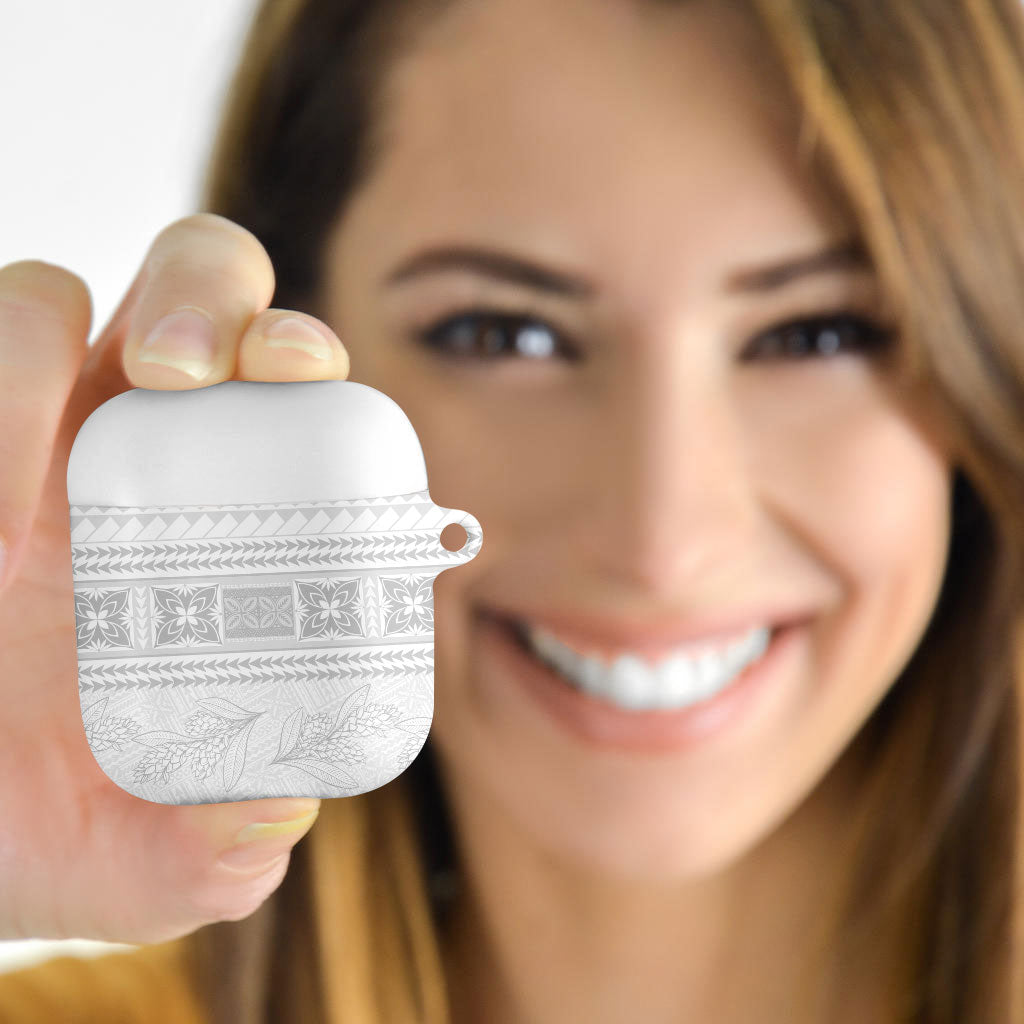 Samoa White Sunday AirPods Case Lotu Tamaiti Samoan Siapo Teuila Flowers LT14 - Polynesian Pride