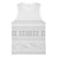 Samoa White Sunday Basketball Jersey Lotu Tamaiti Samoan Siapo Teuila Flowers LT14 - Polynesian Pride