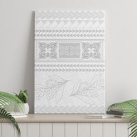 Samoa White Sunday Canvas Wall Art Lotu Tamaiti Samoan Siapo Teuila Flowers LT14 - Polynesian Pride