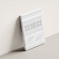 Samoa White Sunday Canvas Wall Art Lotu Tamaiti Samoan Siapo Teuila Flowers LT14 - Polynesian Pride