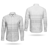 Samoa White Sunday Couples Matching Tank Maxi Dress and Long Sleeve Button Shirt Lotu Tamaiti Samoan Siapo Teuila Flowers LT14 - Polynesian Pride
