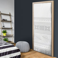 Samoa White Sunday Door Cover Lotu Tamaiti Samoan Siapo Teuila Flowers LT14 - Polynesian Pride