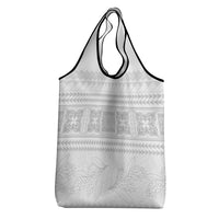 Samoa White Sunday Grocery Bag Lotu Tamaiti Samoan Siapo Teuila Flowers LT14 - Polynesian Pride