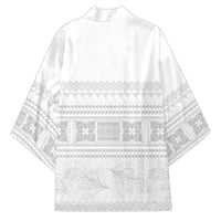 Samoa White Sunday Kimono Lotu Tamaiti Samoan Siapo Teuila Flowers LT14 - Polynesian Pride