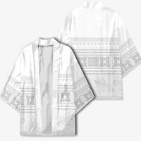 Samoa White Sunday Kimono Lotu Tamaiti Samoan Siapo Teuila Flowers LT14 - Polynesian Pride