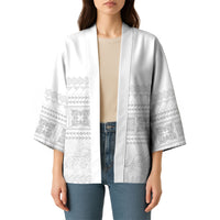 Samoa White Sunday Kimono Lotu Tamaiti Samoan Siapo Teuila Flowers LT14 - Polynesian Pride