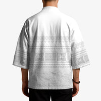 Samoa White Sunday Kimono Lotu Tamaiti Samoan Siapo Teuila Flowers LT14 - Polynesian Pride