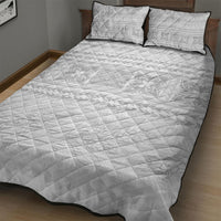 Samoa White Sunday Quilt Bed Set Lotu Tamaiti Samoan Siapo Teuila Flowers LT14 - Polynesian Pride