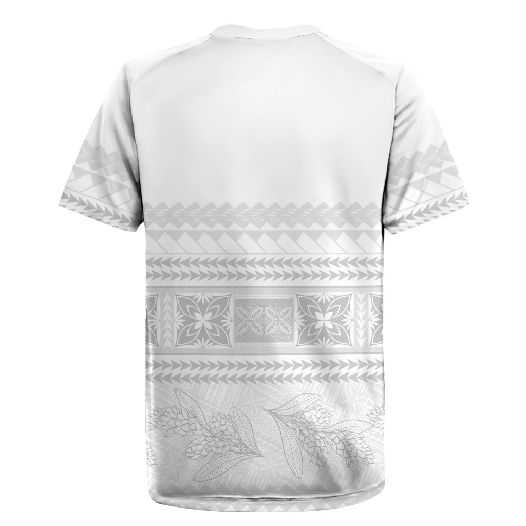 Samoa White Sunday Rugby Jersey Lotu Tamaiti Samoan Siapo Teuila Flowers LT14 - Polynesian Pride