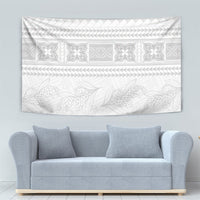 Samoa White Sunday Tapestry Lotu Tamaiti Samoan Siapo Teuila Flowers LT14 - Polynesian Pride