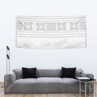 Samoa White Sunday Tapestry Lotu Tamaiti Samoan Siapo Teuila Flowers LT14 - Polynesian Pride