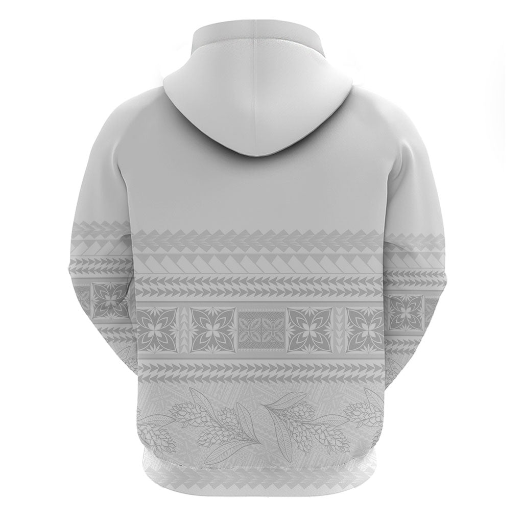 Samoa White Sunday Zip Hoodie Lotu Tamaiti Samoan Siapo Teuila Flowers LT14 - Polynesian Pride