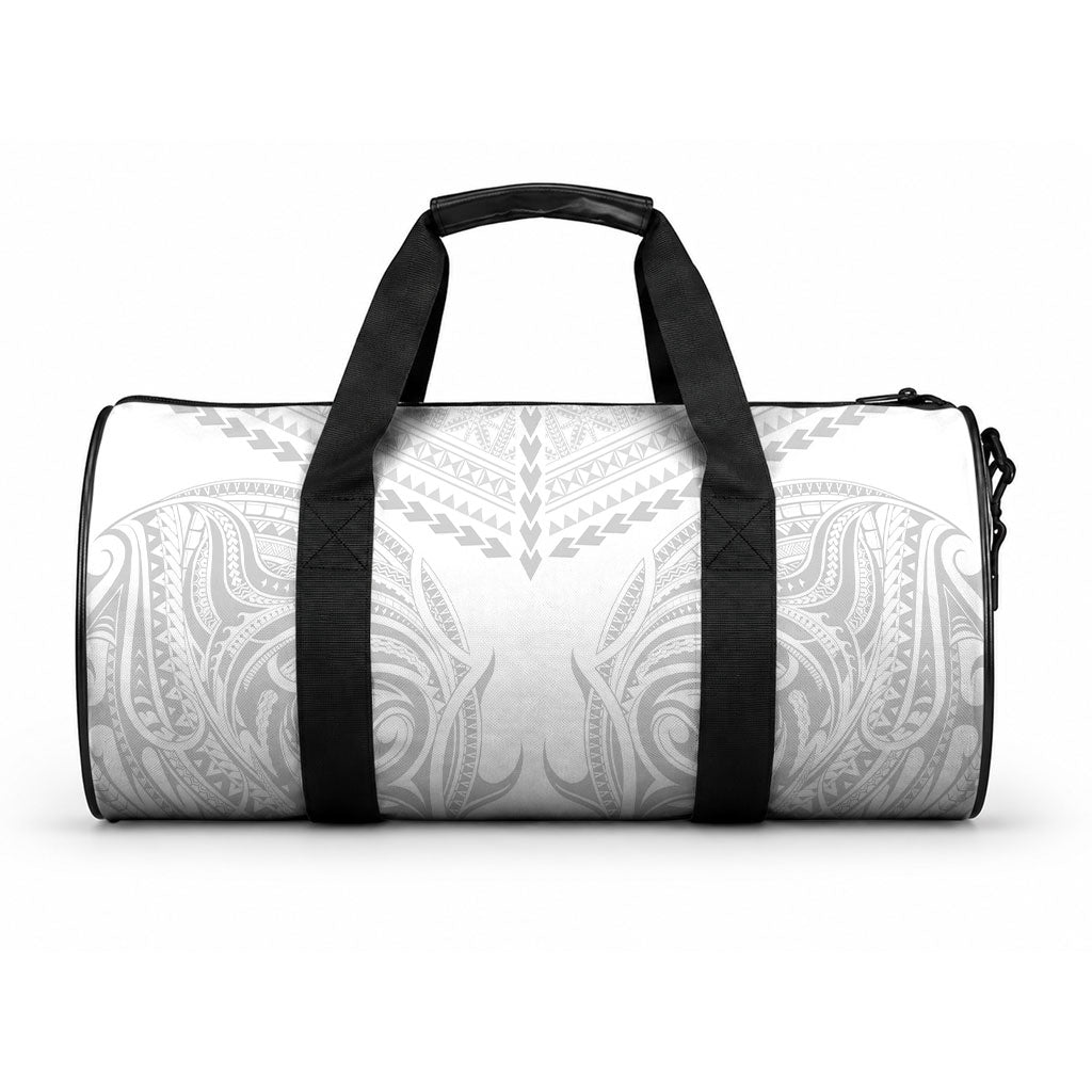 Niue White Sunday Duffle Bag Aho Tapu Fanau Hiapo Pattern LT14 One size White - Polynesian Pride