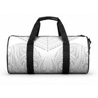 Niue White Sunday Duffle Bag Aho Tapu Fanau Hiapo Pattern LT14 One size White - Polynesian Pride