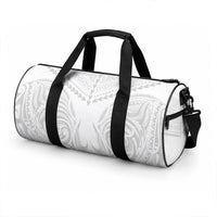 Niue White Sunday Duffle Bag Aho Tapu Fanau Hiapo Pattern LT14 - Polynesian Pride