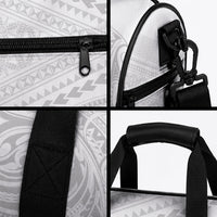 Niue White Sunday Duffle Bag Aho Tapu Fanau Hiapo Pattern LT14 - Polynesian Pride