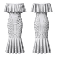 Niue White Sunday Family Matching Mermaid Dress and Hawaiian Shirt Aho Tapu Fanau Hiapo Pattern