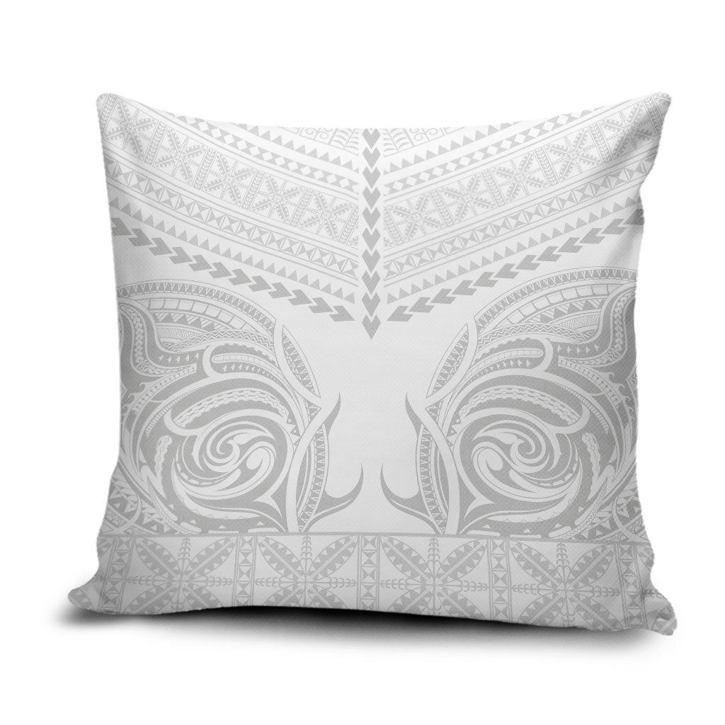 Niue White Sunday Pillow Cover Aho Tapu Fanau Hiapo Pattern LT14 White - Polynesian Pride
