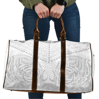 Niue White Sunday Travel Bag Aho Tapu Fanau Hiapo Pattern LT14 White - Polynesian Pride