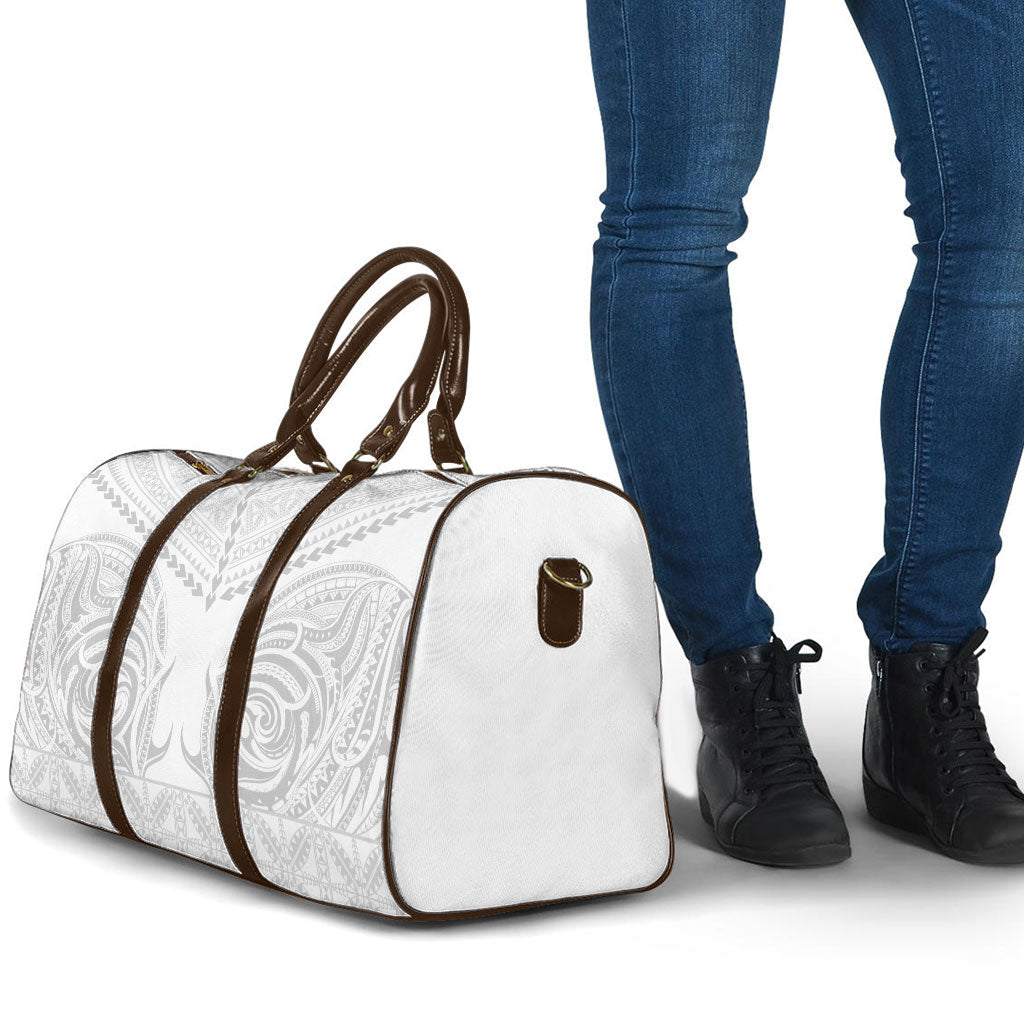 Niue White Sunday Travel Bag Aho Tapu Fanau Hiapo Pattern LT14 - Polynesian Pride
