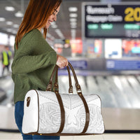 Niue White Sunday Travel Bag Aho Tapu Fanau Hiapo Pattern LT14 - Polynesian Pride
