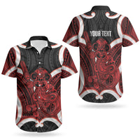 Whero Aotearoa Atua Tumatauenga Personalised Couples Matching Tank Maxi Dress and Hawaiian Shirt Maori God Of War Tiki With Taiaha LT14 - Polynesian Pride